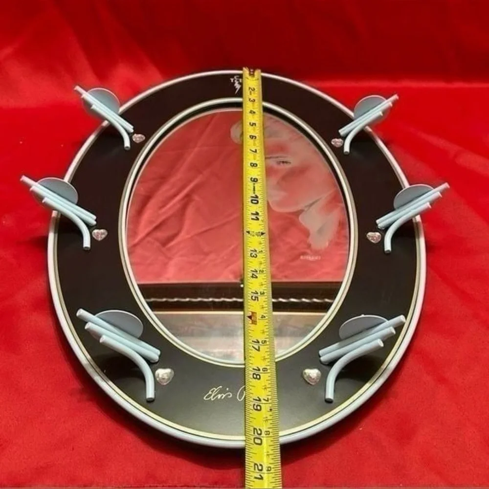 Elvis Presley Black and Silver Oval Wall Mirror